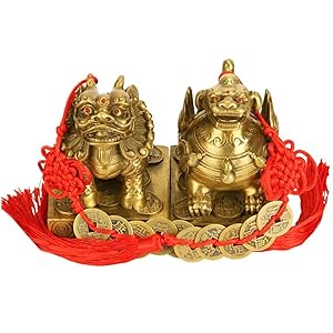 Amazon.co.jp: (イスイ)YISHUI貔貅 ヒキュウ 雄雌セット 銅製