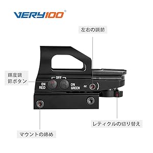 エアーガン&ドットサイト Amazon.co.jp: Very100 ドットサイト ボタン式照準器 20mmレール