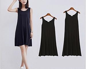 Amazon アスペルシオ ノースリーブ タンクトップワンピ インナー レディース ワンピース チュニック 通販