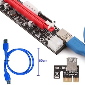 Amazon.co.jp: 闇商店 基板ライザーカード PCI-E x1 to x16