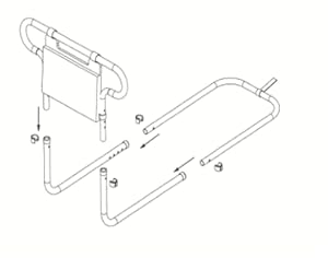 ベッド用 起き上がり手すり 長さ調節可 ベッドアーム バッグ付き　ベッドガード　立ち上がり補助具 ベッド　介護 手すり