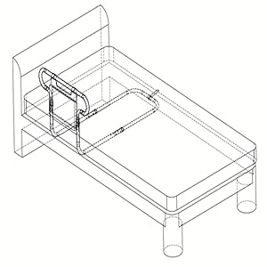 ベッド用 起き上がり手すり 長さ調節可 ベッドアーム バッグ付き　ベッドガード　立ち上がり補助具 ベッド　介護 手すり