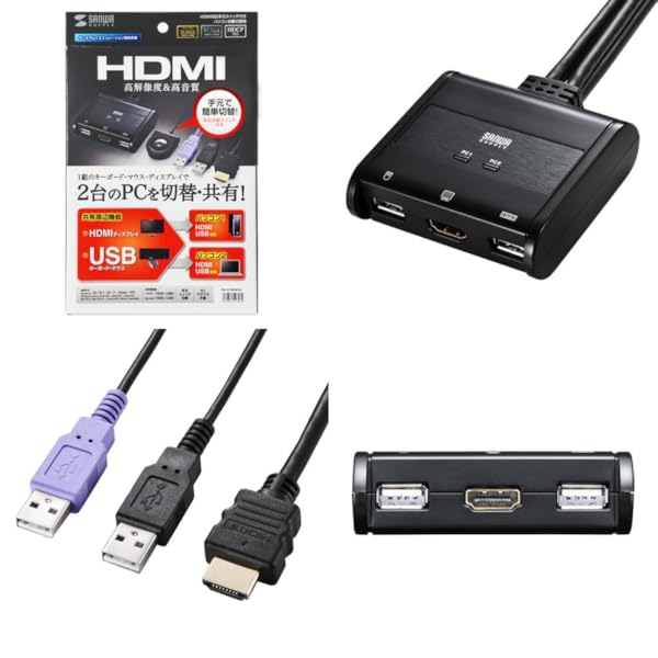 HDMI対応手元スイッチ付きパソコン自動切替器 SW-KVM2WHU サンワダイレクト本店 サンワサプライ【オフィス・PC周辺通販】