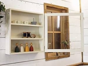 アンティーク ガラス扉ディスプレイケース ホワイト Amazon.co.jp: ガラスケース 正方形 棚付き w40d10h40cm