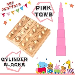 モンテッソーリ教具 -- ピンクタワー 大 教材用サイズ -- Montessori 知育玩具教具 幼児早期教育 モンテキッズ 本格教材 算数 お Amazon.co.jp: 【MONTE Kids】モンテッソーリ教具 - ピンク