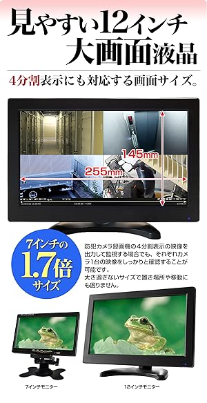 Amazon | 12インチ モニター 液晶モニター FULLWXGA 画質