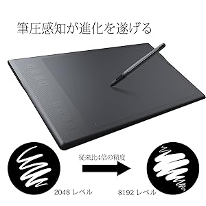 Amazon.co.jp: Huion ペンタブレット Inspiroy Q11K 筆圧8192