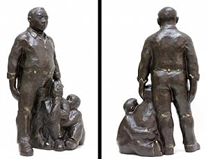 Amazon.co.jp: 宇津孝志『温もり』ブロンズ像 銅像 彫像 彫刻 人物像