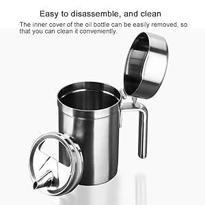 Amazon｜円筒形ステンレス オイルポット ステンレス製 Zyurong