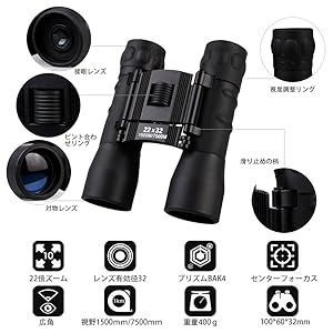 USCAMEL 折り畳みポケット式双眼鏡、コンパクト旅行用ミニ望遠鏡HD Bak 4光学レンズ、ピント合わせしやすい、カラー ：ブラック w17b8b5 Amazon | USCAMEL 折り畳みポケット式双眼鏡、コンパクト旅行用