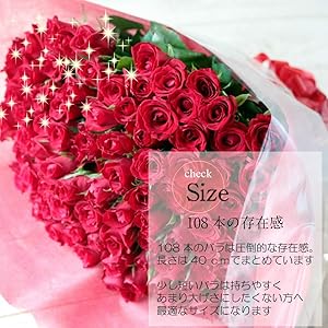 しょうちゃん　40㎝ 108本 ラッピング込み　クール便対応 Amazon｜BisesFlower(ビズフラワー)【クール便出荷】【花束 バラ
