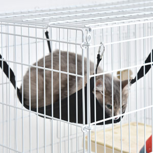 Amazon | タンスのゲン 猫ケージ 3段 幅90×奥行62×高さ167cm 麻