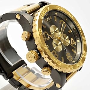 稼動品　NIXON クォーツ 腕時計 51-30 ゴールド　ガンメタ Amazon | NIXON（ニクソン） 腕時計 51-30 CHRONO A083-595
