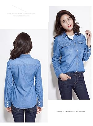 Amazon | [UpdateClassic] 定番 コットンデニムシャツ