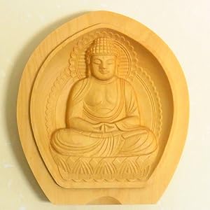 Amazon | 懐中仏 阿弥陀如来（戌・亥）守り本尊 柘植製 木彫り