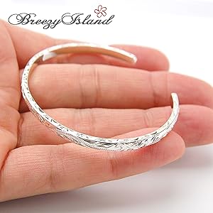 ハワイアン ジュエリー スクロール シルバー925 バングル ハワイアン ジュエリー バングル ブレスレット メンズ