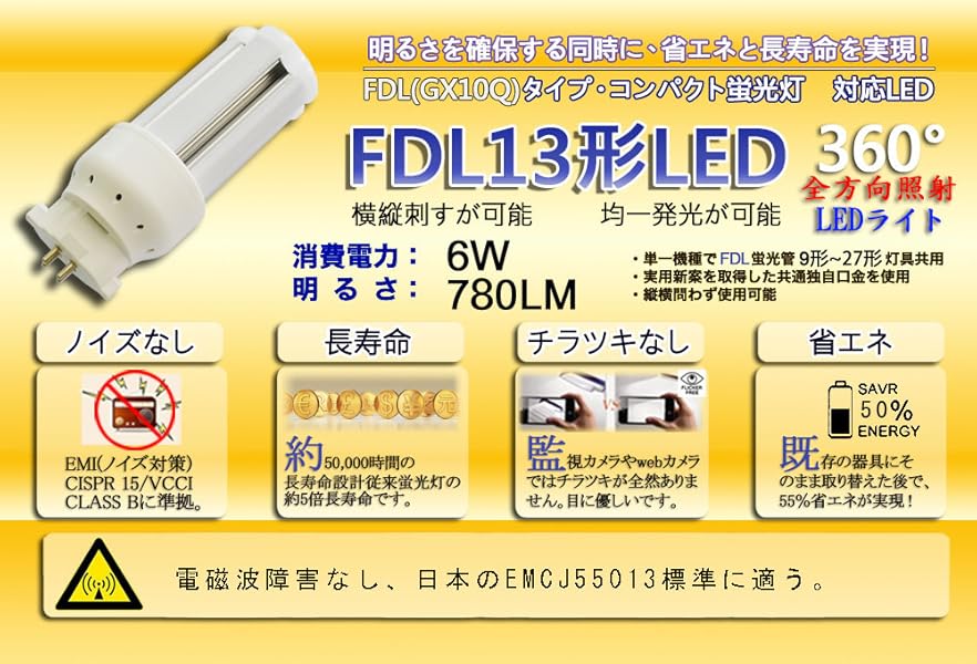 コンパクト蛍光管セット Amazon.co.jp : FDL13 LED コンパクト形蛍光管（U字管形）蛍光灯