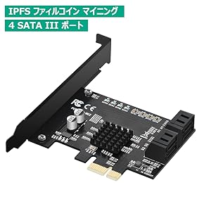 Amazon | N.ORANIE PCIe 2.0 x 1 to SATA III 4ポート アダプタ