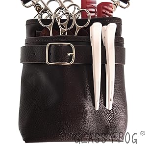 ダークブラウン＆ディープグリーン　８丁　本革シザーケース　SCA-143/CDC ダークブラウン＆ディープグリーン 8丁 本革シザーケース SCA