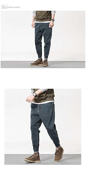 ROUROU ロウロウ　デニム　ジョガーサルエルパンツ　梅　デイジー　赤ステッチ Amazon | [ジースターロゥ] メンズ ジーンズ デニム ジョグ