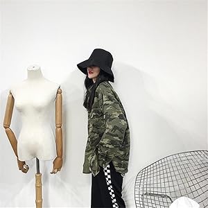 Amazon | EASONDDD レディース 迷彩柄 ビッグシャツ 長袖