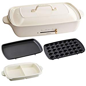 BRUNO ブルーノ ホットプレート プレート３種 深鍋 たこ焼き ホワイト Amazon | BRUNO ブルーノ ホットプレート グランデ サイズ 本体