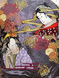 希少 スカジャン スクリプト SCRIPT 芸者 花旅楽団 花旅楽団 和柄 スカジャン メンズ レディース 芸者 着物 舞妓