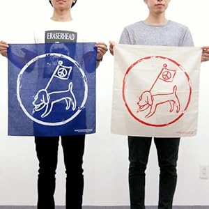 奈良美智　バインダーとバンダナ 奈良美智 バンダナ [NARA FLAG(ネイビー)]｜ラムフロム - アート