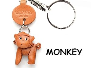 Amazon.co.jp: さる 本革製 動物 キーホルダー バンカクラフト革