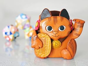 VANCA CRAFT 本革製メガネ小物スタンド 招き猫 招きネコ 本革製メガネスタンド【送料無料】-ユニークな革製品