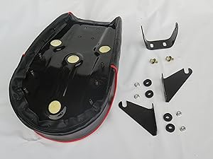 モンキーTL社外シート張替えホワイト ブラック 赤パイピング　(ロゴ入れ) Amazon | モンキー カスタム シート タックロール タイプ レッド