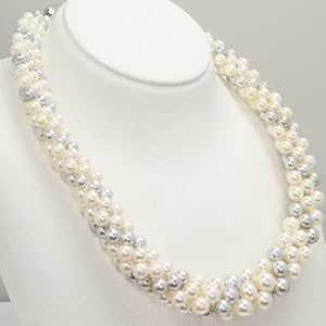 N392アコヤ真珠編みネックレス3.0～3.5㎜&7.0～7.5㎜　あこや本真珠 N392アコヤ真珠編みネックレス3.0～3.5㎜&7.0～7.5㎜ あこや本真珠