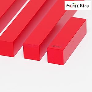 Amazon.co.jp: 【MONTE Kids】モンテッソーリ教具 - 赤い棒 大