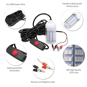 Amazon.co.jp: Do-cooler 集魚灯 水中ライト 集魚ライト 12V 15W