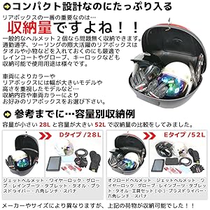 YUkO様ありがとうございます Amazon | バイク用 52L 大容量 リアボックス トップケース