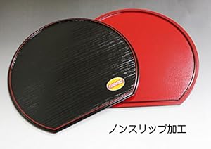 Amazon｜藤代工芸 両面半月膳（半月盆）5枚組 ノンスリップ加工
