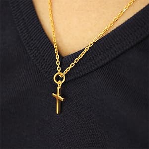 Amazon | 24K ゴールド コーティング ネックレス クロス 十字