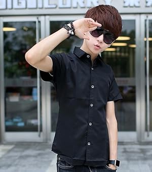 boohoo MAN★半袖 ボタン留め カジュアル シャツ ワイシャツ sweet bell シャツ メンズ 半袖 カジュアルシャツ 春 夏 秋
