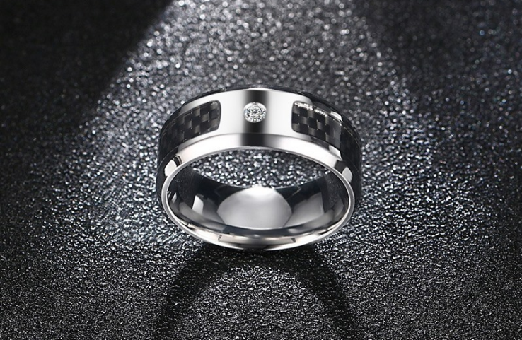 Amazon.co.jp: Rockyu Men's Titanium Ring, Fashion Accessory, Black