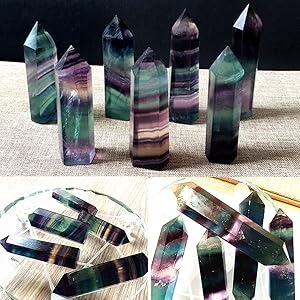 Amazon.co.jp: TeFuAnAn フローライト ポイント 天然蛍石結晶
