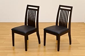 ファミーユ　ダイニングチェア （2脚入り） ダークブラウン Amazon｜ファミーユダイニングチェアー2脚入 ダークブラウン PVC