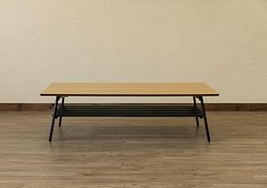 Amazon｜Luster120 棚付折れ脚テーブル 折りたたみ 120×60