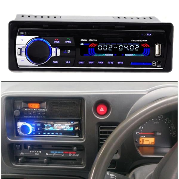 Eaglerich 自動車ラジオ Bluetooth 車音響 カーオーディオ ステレオ プレーヤー リモコン付き 1 Din 12V カー