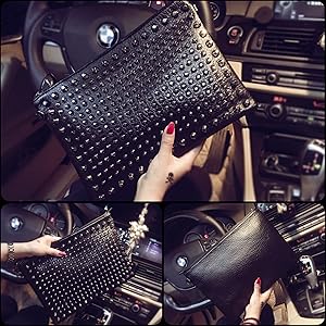 スタッズ ブラック パーティーバッグ Amazon | [マーチズ67] スタッズ メンズ 2WAY クラッチバッグ