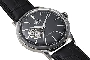 ORIENT 自動巻きオープンハート ブラック Amazon | Orient Bambino オープンハート 日本製自動巻き