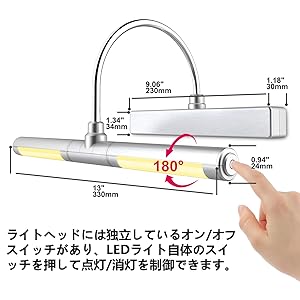 Amazon.co.jp : 電池式LEDピクチャーライト 洗面 ミラーフロント