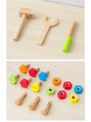 Amazon.co.jp: RiZKiZ 木製 工具セット ネジ付属 知育玩具 大工