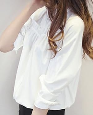 ルネ♡ホワイトフリル襟長袖ブラウス34⭐️極美品⭐️ トップス 袖あり 長袖 ブラウス フリル 長袖シャツ 韓国風 大人