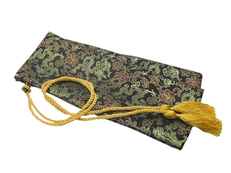 小柄袋　植物図彫刻模様 刀装具　木製ケース付き 小柄袋 植物図彫刻模様 刀装具 木製ケース付き 小柄袋 植物図彫刻