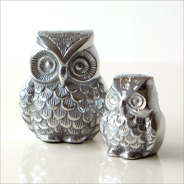 梟　オブジェセット Amazon.co.jp: フクロウ 置物 ふくろう オブジェ 置き物 縁起物